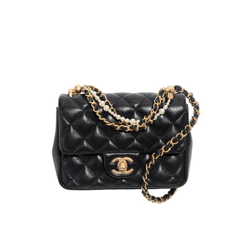 Chanel Mini Flap Bag with Pearl Top Handle Chain AS4385
